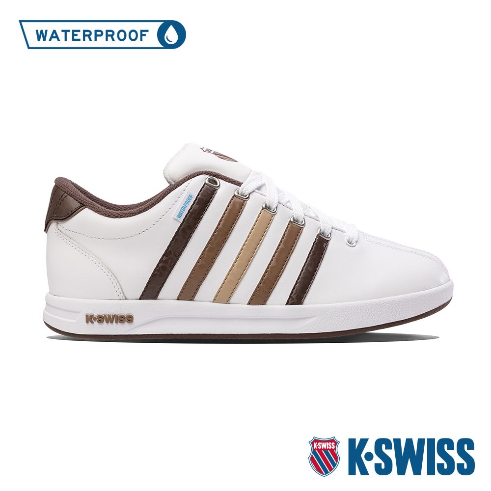 K-SWISS Court Pro WP防水運動鞋-男-白/咖啡