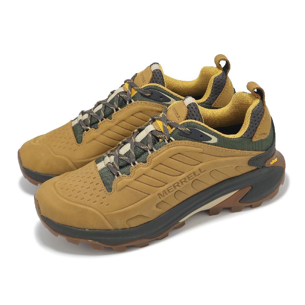 Merrell 戶外鞋 Moab Speed 2 LTR WP 男鞋 棕 綠 防潑水 緩衝 黃金大底 登山鞋 ML038423