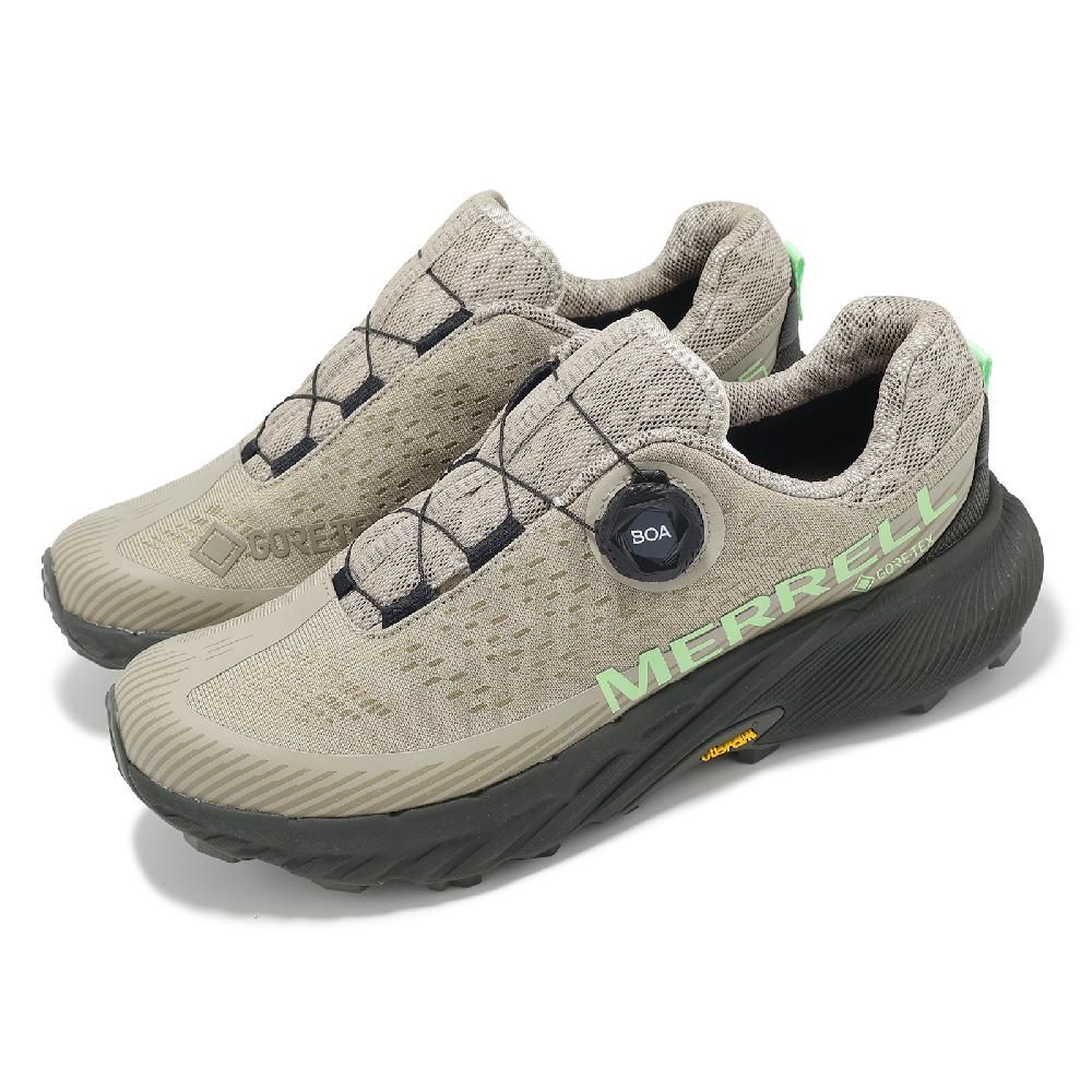 Merrell 邁樂 越野跑鞋 Agility Peak 5 Boa GTX 男鞋 米白 綠 防水 旋鈕 橡膠大底 戶外 ML068277