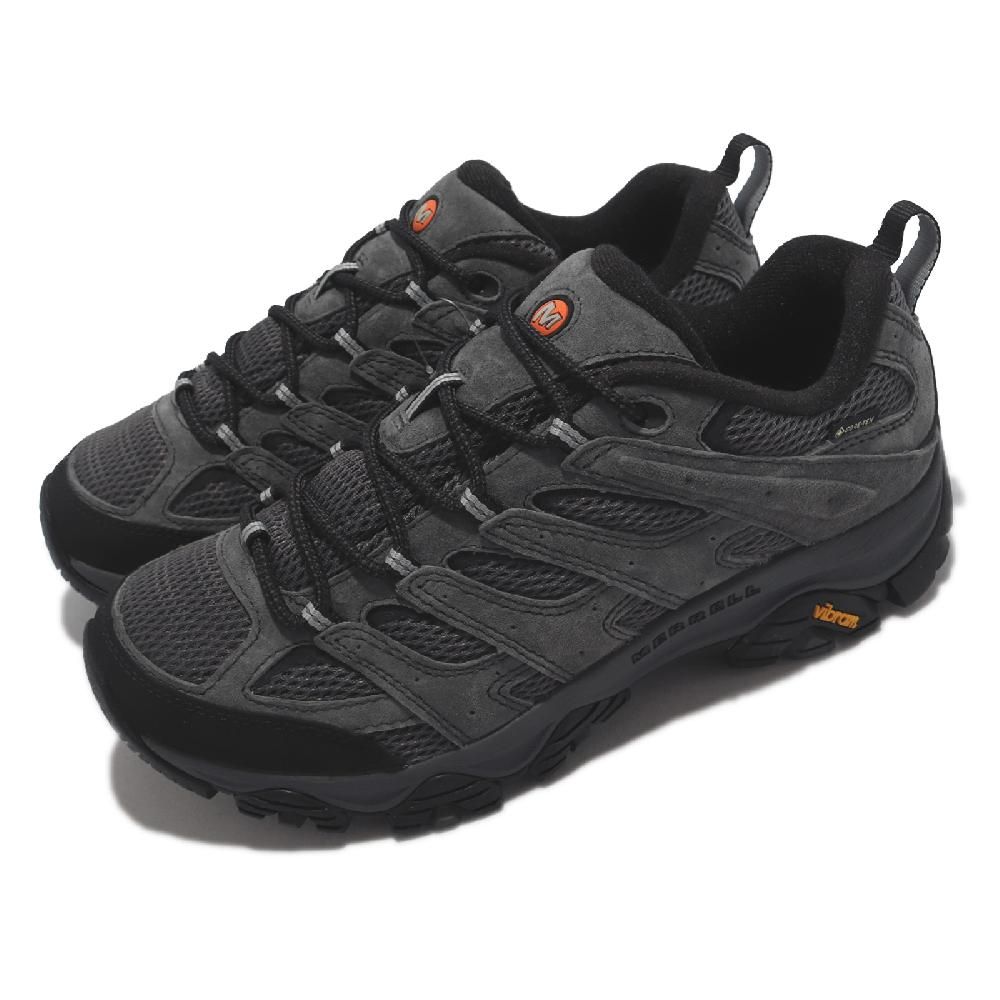 Merrell 邁樂 戶外鞋 Moab 3 GTX Wide 寬楦 男鞋 灰 黑 防水 黃金大底 襪套式 Gore-Tex ML035799W