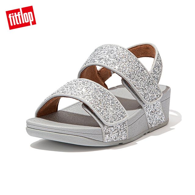 FitFlop MINA GLITTER MIX BACK-STRAP SANDALS 寬帶可調整式後帶涼鞋-女(銀色)