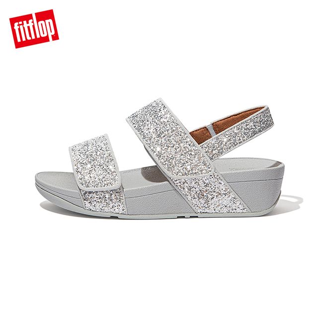 FitFlop MINA GLITTER MIX BACK-STRAP SANDALS 寬帶可調整式後帶涼鞋-女(銀色)