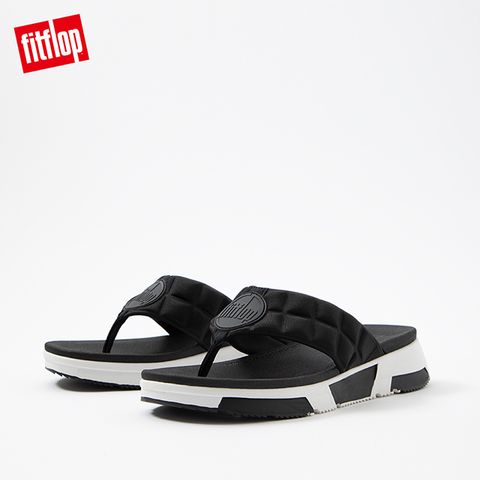 FitFlop HAYLIE QUILTED CUBE TOE-THONGS 運動風夾腳涼鞋-女(黑色)