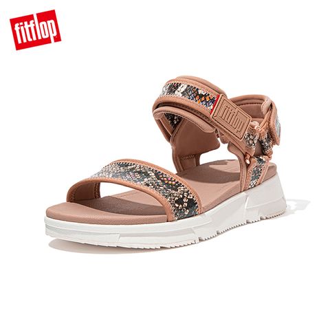 FitFlop HEDA SNAKE-PRINT BACK-STRAP SANDALS 時尚運動風後帶涼鞋-女(胭脂裸膚/蛇紋)