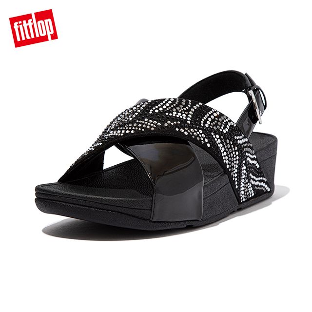 FitFlop】LULU CRYSTAL FEATHER BACK-STRAP SANDALS 閃耀多色水鑽後帶