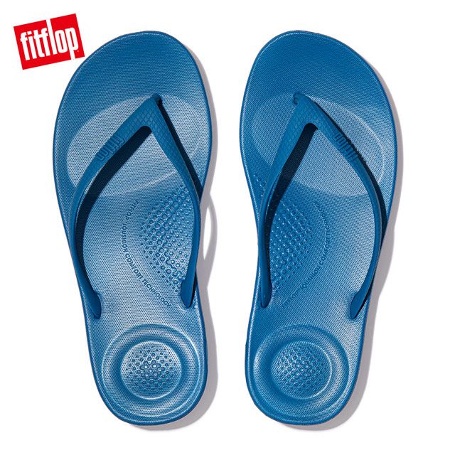 FitFlop IQUSHION ERGONOMIC FLIP-FLOPS 輕量人體工學戲水夾腳拖-女(海洋藍)