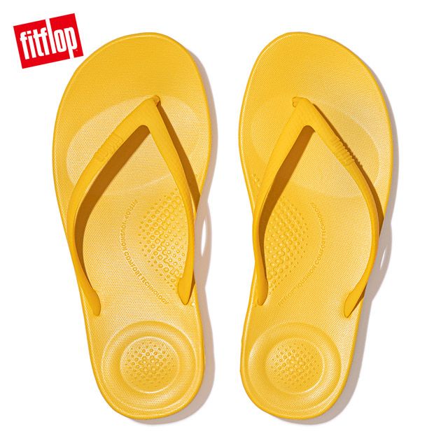 FitFlop IQUSHION ERGONOMIC FLIP-FLOPS 輕量人體工學戲水夾腳拖-女(夕陽黃)