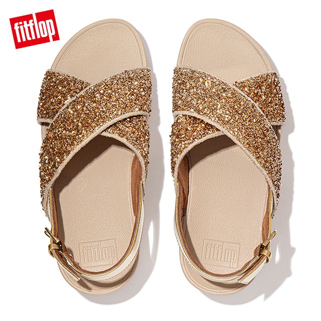 FitFlop LULU SHIMMERFOIL BACK-STRAP SANDALS 經典可調整式後帶涼鞋-女(金色)