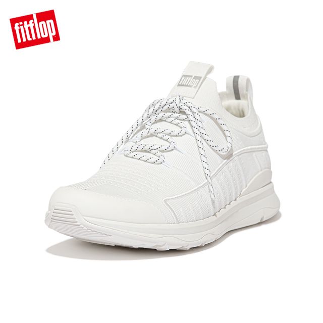 FitFlop VITAMIN FF KNIT SPORTS TRAINERS 全新繫帶運動休閒鞋-男(都會白)