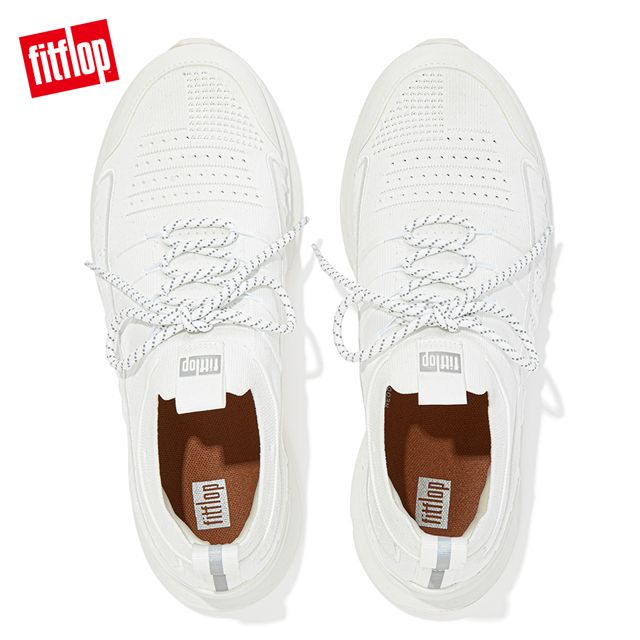 FitFlop VITAMIN FF KNIT SPORTS TRAINERS 全新繫帶運動休閒鞋-男(都會白)