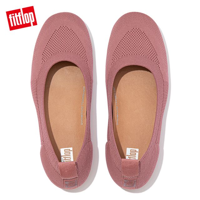 FitFlop ALLEGRO e01 MULTI-KNIT BALLET PUMPS 經典芭蕾舞鞋/娃娃鞋-女(玫瑰色)