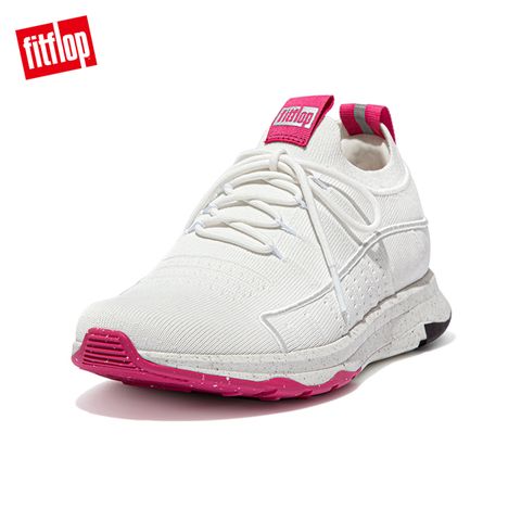 FitFlop VITAMIN FF e01 KNIT SPORTS TRAINERS 全新繫帶運動休閒鞋-女(都會白)