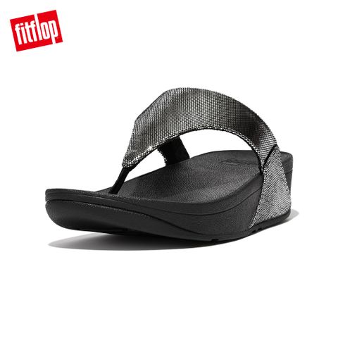 FitFlop LULU LUSTRA TOE-POST SANDALS 微金屬感亮面造型夾腳涼鞋-女(靚黑色)