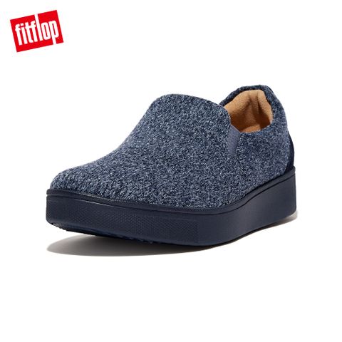 【FitFlop】RALLY MERINO WOOL SLIP-ON SKATE SNEAKERS 易穿脫時尚休閒鞋-女(午夜藍)