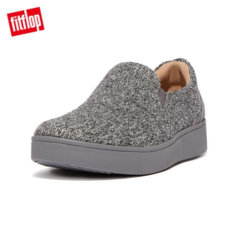 【FitFlop】RALLY MERINO WOOL SLIP-ON SKATE SNEAKERS 易穿脫時尚休閒鞋-女(灰色)