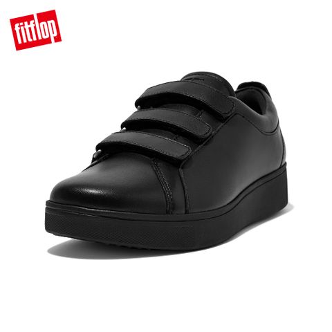 FitFlop RALLY QUICK STICK FASTENING LEATHER SNEAKERS 時尚魔鬼氈造型休閒鞋-女(靚黑色)