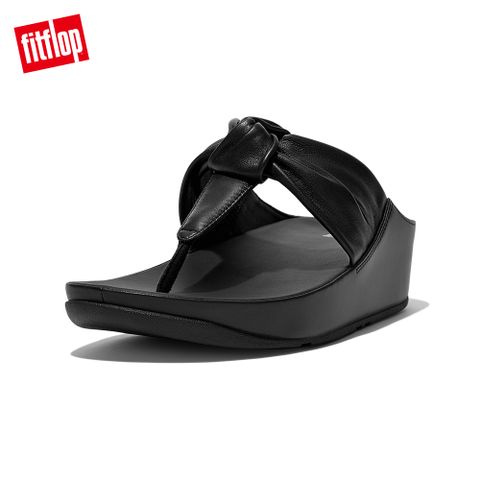 FitFlop TWISS II KNOT-STRAP LEATHER TOE-POST SANDALS 扭結造型夾腳涼鞋-女(靚黑色)