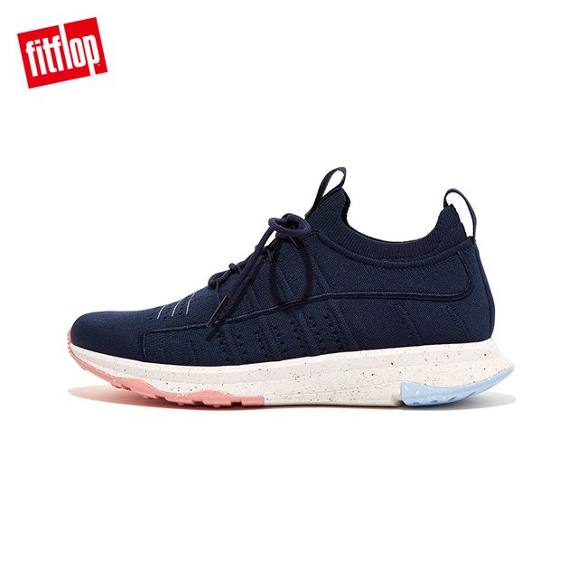 FitFlop VITAMIN FF e01 KNIT SPORTS TRAINERS 全新繫帶運動休閒鞋-女(午夜藍)