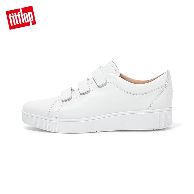 FitFlop RALLY QUICK STICK FASTENING LEATHER SNEAKERS 運動風休閒鞋-女(都會白)