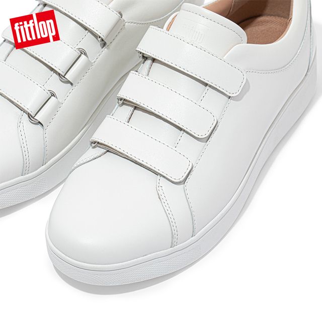 FitFlop RALLY QUICK STICK FASTENING LEATHER SNEAKERS 運動風休閒鞋-女(都會白)