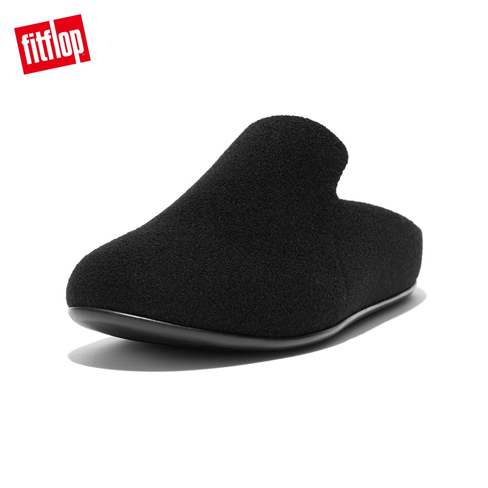 FitFlop CHRISSIE II HAUS FELT SLIPPERS易穿脫舒適便鞋-女(靚黑色)