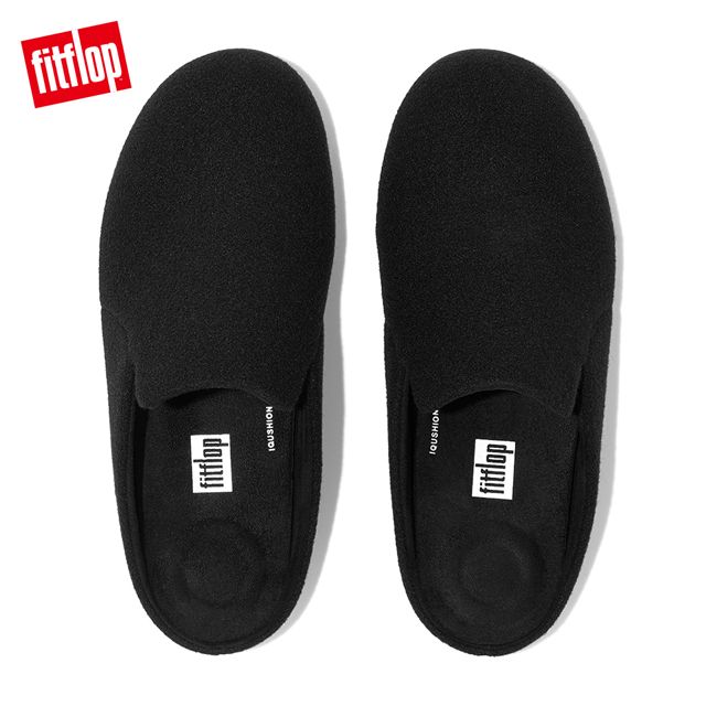 FitFlop CHRISSIE II HAUS FELT SLIPPERS易穿脫舒適便鞋-女(靚黑色)