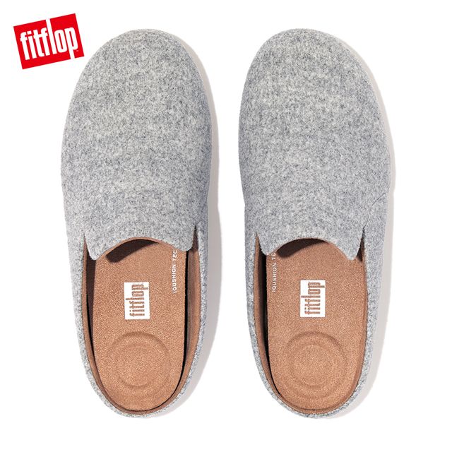 FitFlop CHRISSIE II HAUS FELT SLIPPERS易穿脫舒適便鞋-女(灰色)