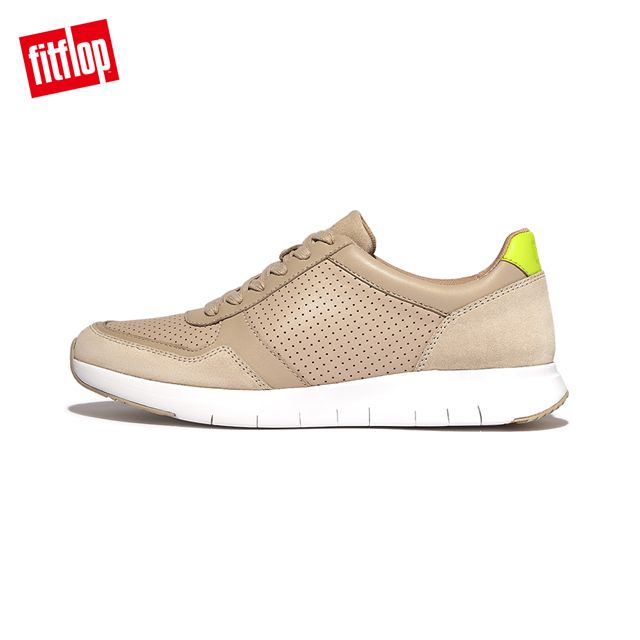 FitFlop ANATOMIFLEX MENS LEATHER-MIX SNEAKERS 運動風繫帶休閒鞋-男(白石色)