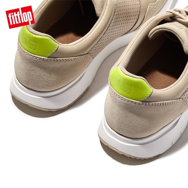 FitFlop ANATOMIFLEX MENS LEATHER-MIX SNEAKERS 運動風繫帶休閒鞋-男(白石色)