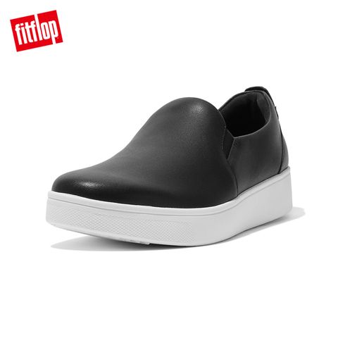 FitFlop RALLY LEATHER SLIP-ON SKATE SNEAKERS易穿脫時尚休閒鞋-女(黑色)