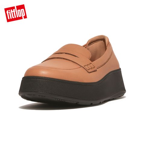 FitFlop F-MODE LEATHER FLATFORM PENNY LOAFERS厚底樂福鞋-女(拿鐵棕褐色)