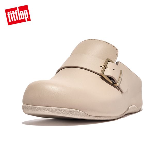 【fitflop】 (W) Shuv Buckle-Strap Leather Clogs FitFlop Shuv Buckle-Strap Leather Clogs, Light Tan, 3 UK