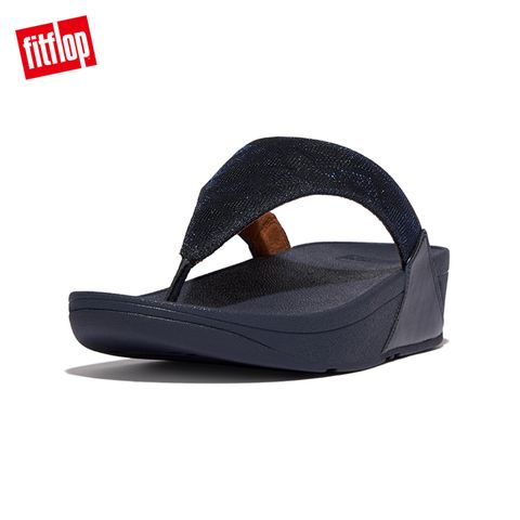 FitFlop LULU GLITZ TOE-POST SANDALS金屬亮粉造型夾脚涼鞋-女(午夜藍)