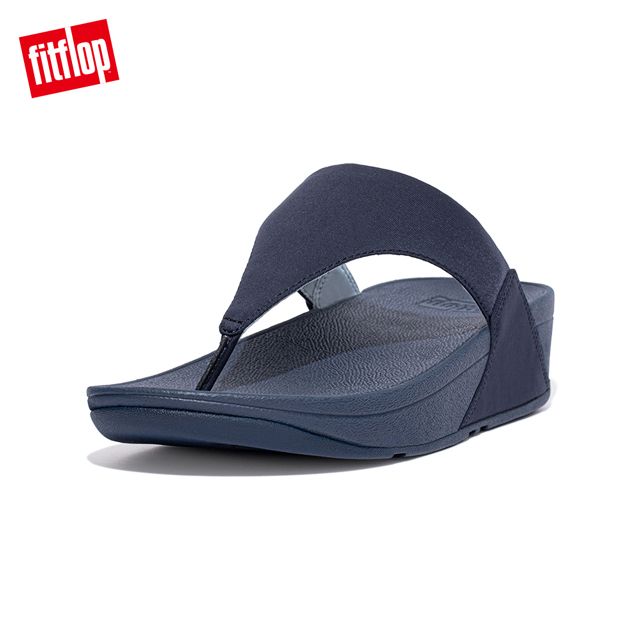 FitFlop LULU TOE-POST SANDALS經典夾脚涼鞋-女(午夜藍/淡藍色)