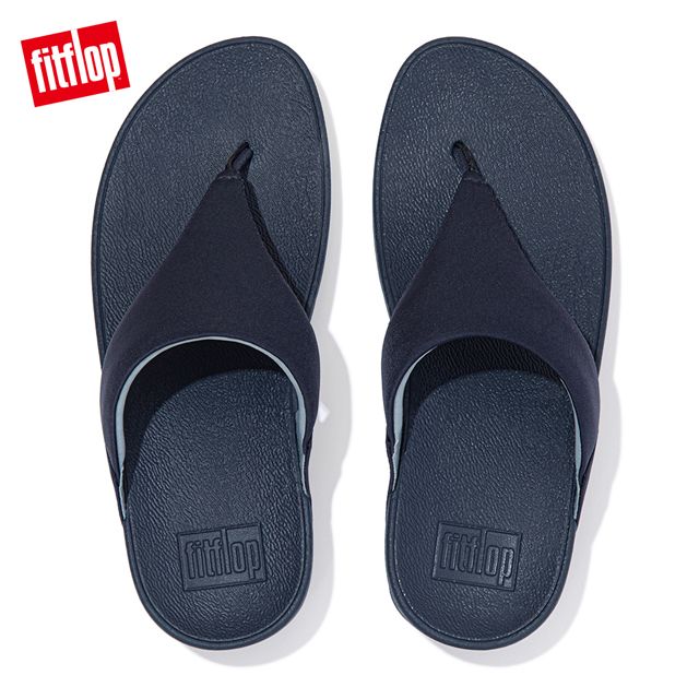 FitFlop LULU TOE-POST SANDALS經典夾脚涼鞋-女(午夜藍/淡藍色)