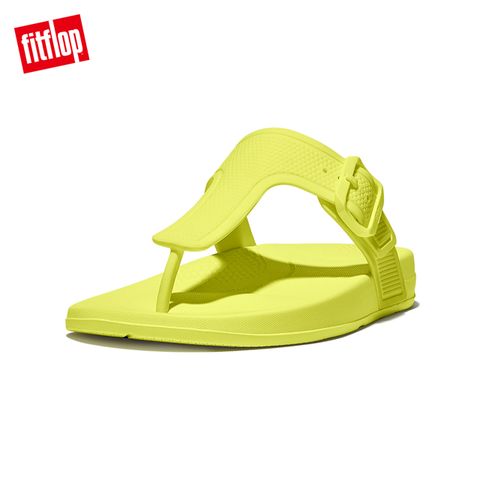 FitFlop iQUSHION ADJUSTABLE BUCKLE FLIP-FLOPS輕量人體工學可調式涼鞋-女(螢光黃)