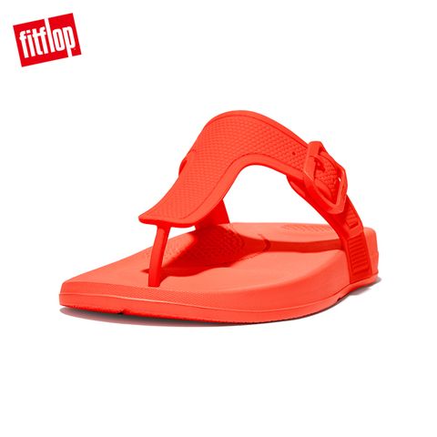 FitFlop iQUSHION ADJUSTABLE BUCKLE FLIP-FLOPS輕量人體工學可調式涼鞋-女(霓虹橙)