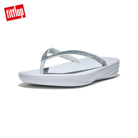 FitFlop IQUSHION OMBRE SPARKLE FLIP-FLOPS輕量人體工學夾腳涼鞋-女(海沫藍色)