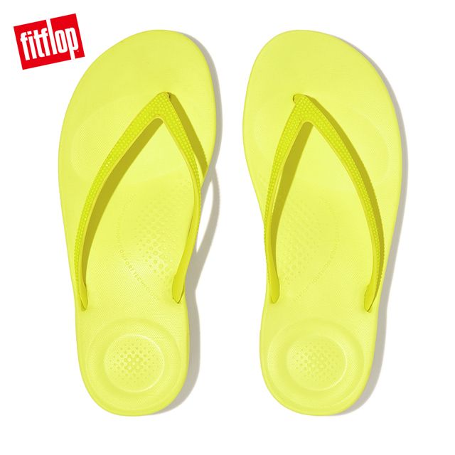 FitFlop IQUSHION OMBRE SPARKLE FLIP-FLOPS輕量人體工學夾腳涼鞋-女(螢光黃)