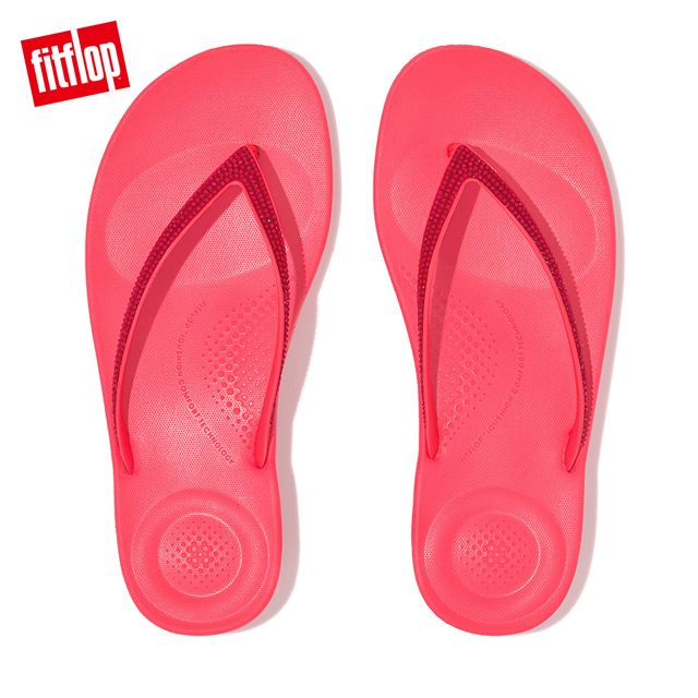 FitFlop IQUSHION OMBRE SPARKLE FLIP-FLOPS輕量人體工學夾腳涼鞋-女(粉色)