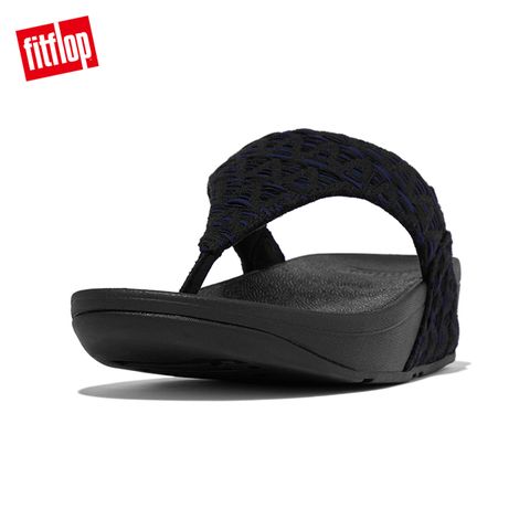 FitFlop LULU GEO-WEBBING TOE-POST SANDALS織帶夾腳涼鞋-女(黑色)