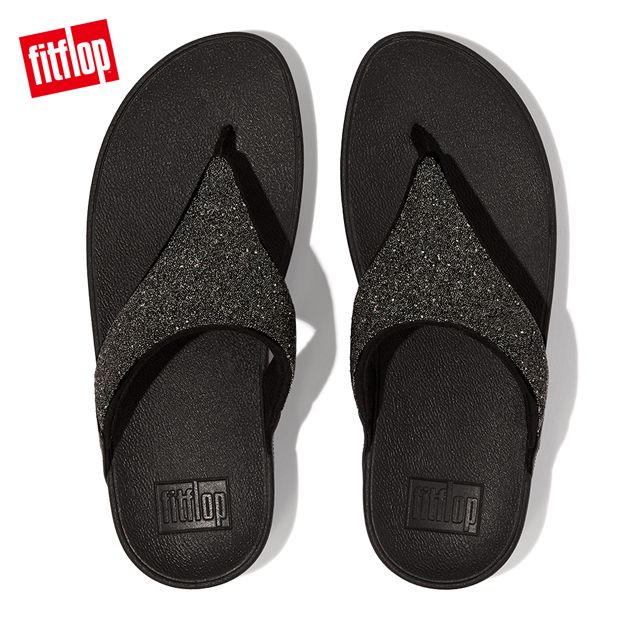 FitFlop LULU OPUL TOE-POST SANDALS經典水鑽夾腳涼鞋-女(靓黑色)