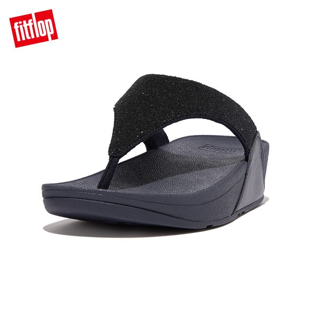 FitFlop LULU OPUL TOE-POST SANDALS經典水鑽夾腳涼鞋-女(午夜藍)