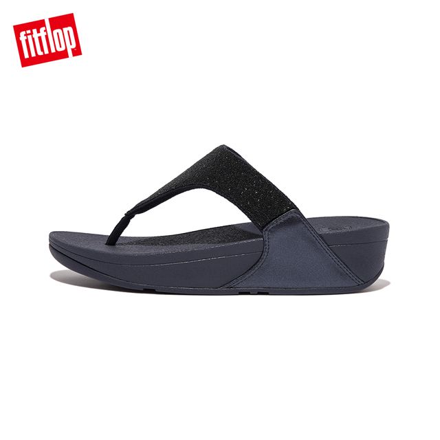 FitFlop LULU OPUL TOE-POST SANDALS經典水鑽夾腳涼鞋-女(午夜藍)