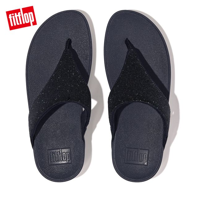 FitFlop LULU OPUL TOE-POST SANDALS經典水鑽夾腳涼鞋-女(午夜藍)