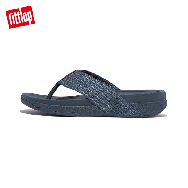 FitFlop SURFER MENS WEAVE-STRIPE TOE-POST SANDALS織帶條紋夾腳涼鞋-男(藍綠黑灰色)