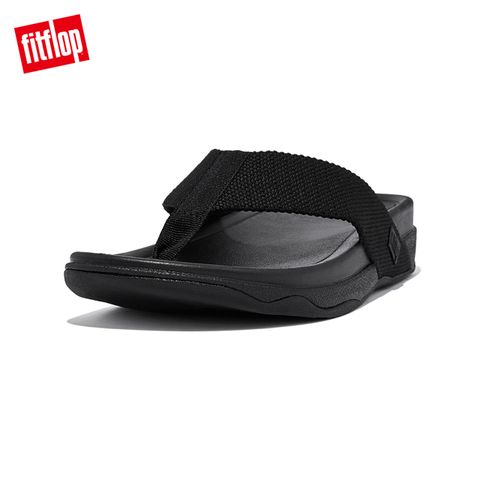 FitFlop SURFER TOE-THONGS織帶夾腳涼鞋-男(黑色)