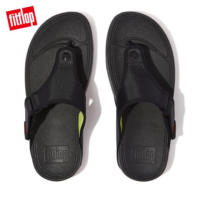 FitFlop TRAKK II MENS WATER-RESISTANT TOE-POST SANDALS防水可調式夾腳涼鞋-男(黑色)