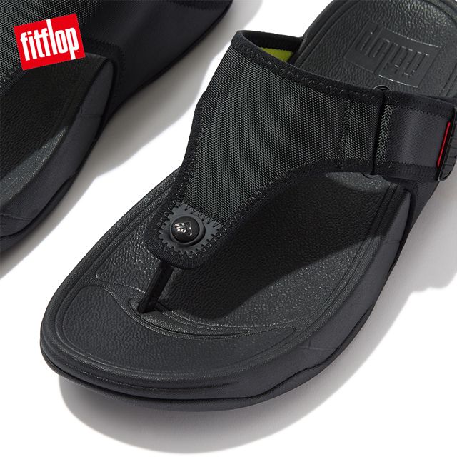 FitFlop TRAKK II MENS WATER-RESISTANT TOE-POST SANDALS防水可調式夾腳涼鞋-男(黑色)