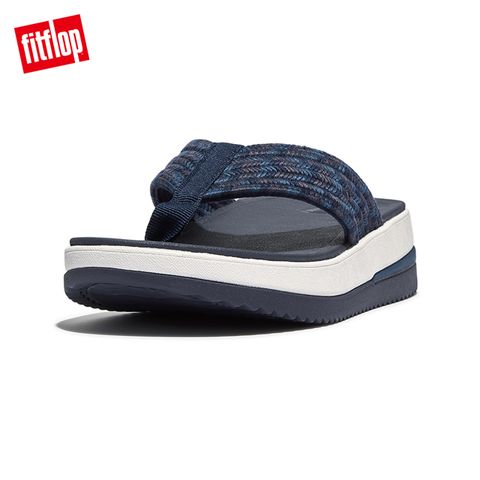 FitFlop SURFF ART-WEBBING TOE-POST SANDALS運動風織帶夾腳涼鞋-女(午夜藍白色)